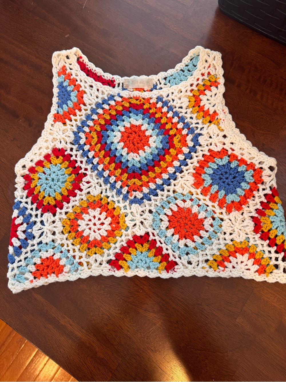 Altar'd State Multicolor Crochet Crop Top Size S